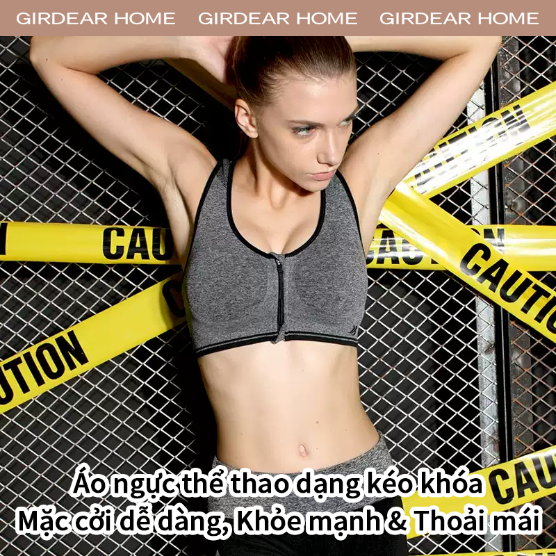 Girdear Home thoáng khí áo lót bigsize Áo Ngực Thể Thao Dây Kéo Trước, Không Dây, Thoải Mái Cho Chạy Bộ và Yoga,GH77