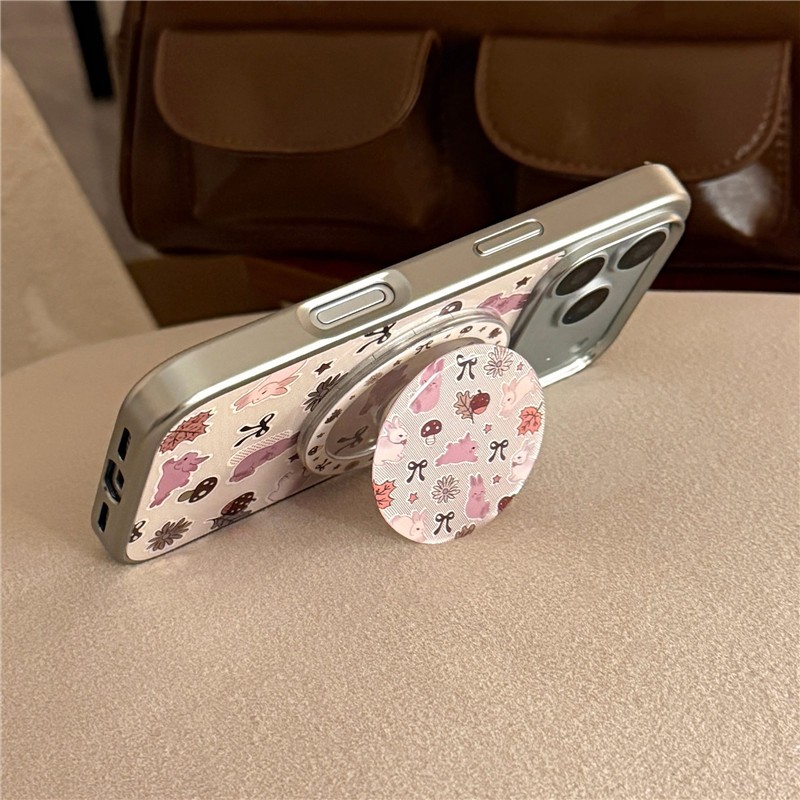 IPhone 17 Pro max 16 Pro max Họa tiết thỏ hoa Vỏ điện thoại chất liệu Acrylic