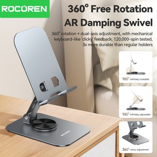 Giá đỡ điện thoại di động Rocoren 360° xoay, gập lại, hỗ trợ máy tính bảng iPhone