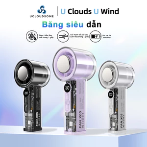 Quạt cầm tay UCLOUDSOME X05 Quạt làm mát tốc độ cao Màn hình kỹ thuật số Quạt bán dẫn gió tuabin Quạt làm lạnh 100 tốc độ