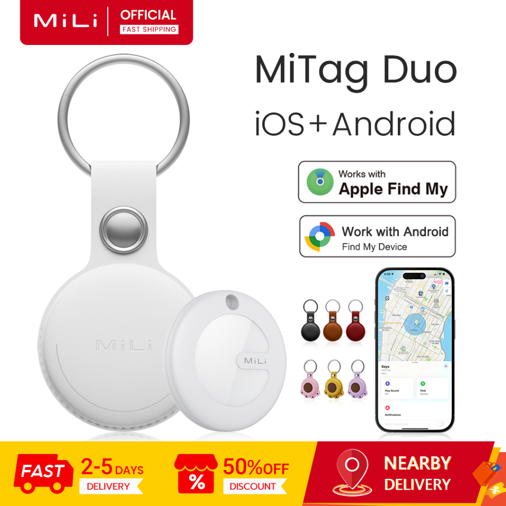 MiLi MiTag (Sử dụng cùng với iOS & Android) Go GPS Bluetooth Tracker Finder Global GPS Tracking Keys Finder and Pet Locator Certified by iOS & Google