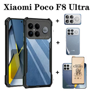 Ốp điện thoại di động chống rơi 4 TRONG 1 Xiaomi Poco F8 Ultra cho Xiaomi Poco F7 C85 4G C71 C75 C61 C65 Phim gốm + Phim ống kính + Phim mặt sau