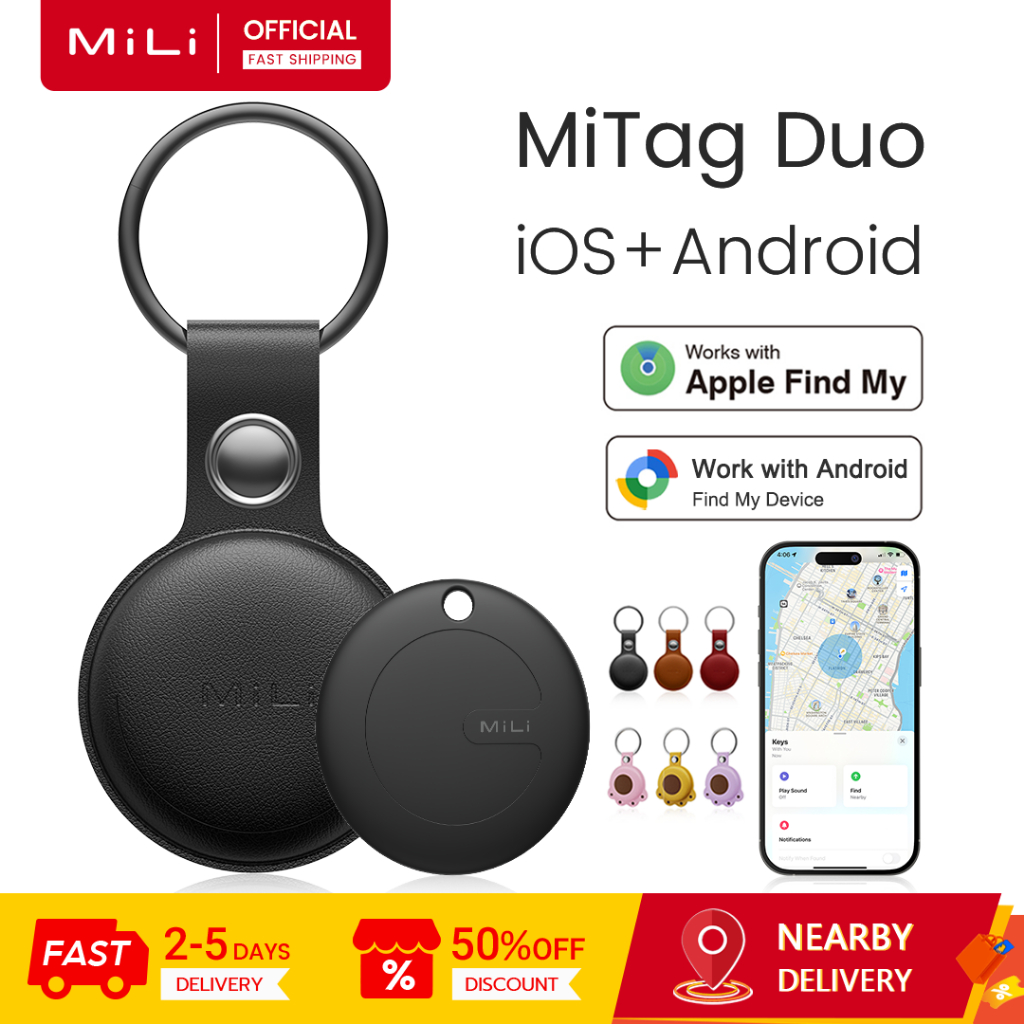 MiLi MiTag (Sử dụng cùng với iOS & Android) Go GPS Bluetooth Tracker Finder Global GPS Tracking Keys Finder and Pet Locator Certified by iOS & Google