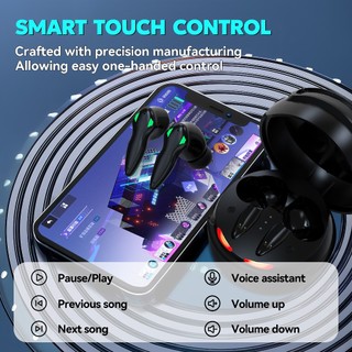 BUDS 5 PRO Tai nghe chơi game mới nhất, Thiết kế mũ bảo hiểm độc quyền, Hiệu ứng ánh sáng thổi tâm trí, Âm thanh nổi cấp độ HiFi iPX5 Mic tích hợp chống nước, Cảm ứng giảm tiếng ồn ENC