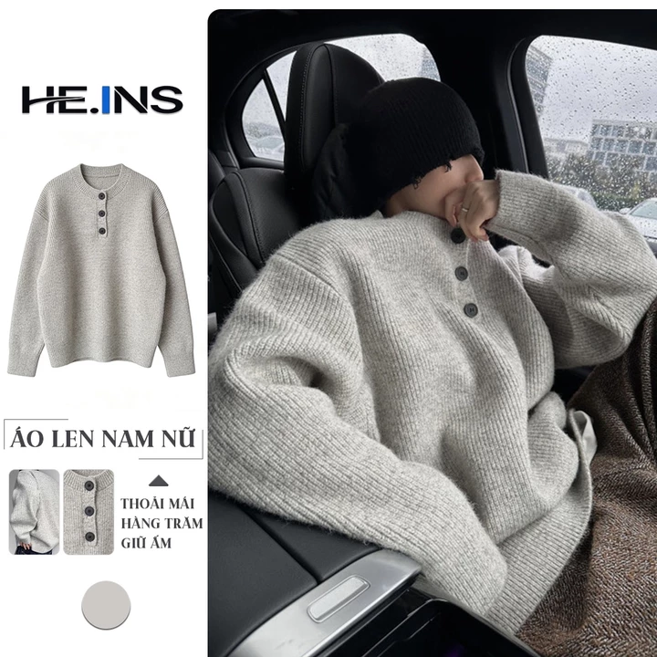 Áo len dệt kim nam, áo len cổ lười và cao cấp, phong cách mùa thu đông, phong cách Hàn Quốc, áo len dệt kim mềm mại và dính