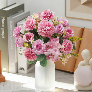 Hoa Giả Trang Trí Nhà Cửa Decor Phòng Ngủ Bó Lụa Mẫu Đơn Hồng Tiệc Cưới Đạo Cụ Chụp Ảnh Vintage Cao Cấp Thẩm Mỹ Sang Trọng DIY Quà Tặng Sinh Nhật Cành Nhựa Bền Đẹp Như Thật Nội Thất Studio Hàn Quốc Để Bàn Văn Khách