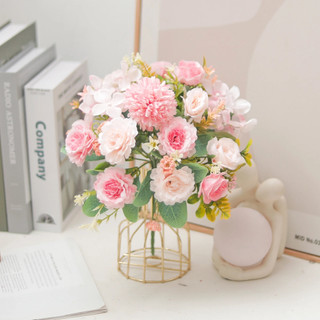 Hoa Giả Trang Trí Nhà Cửa Decor Phòng Ngủ Bó Lụa Mẫu Đơn Hồng Tiệc Cưới Đạo Cụ Chụp Ảnh Vintage Cao Cấp Thẩm Mỹ Sang Trọng DIY Quà Tặng Sinh Nhật Cành Nhựa Bền Đẹp Như Thật Nội Thất Studio Hàn Quốc Để Bàn Văn Khách