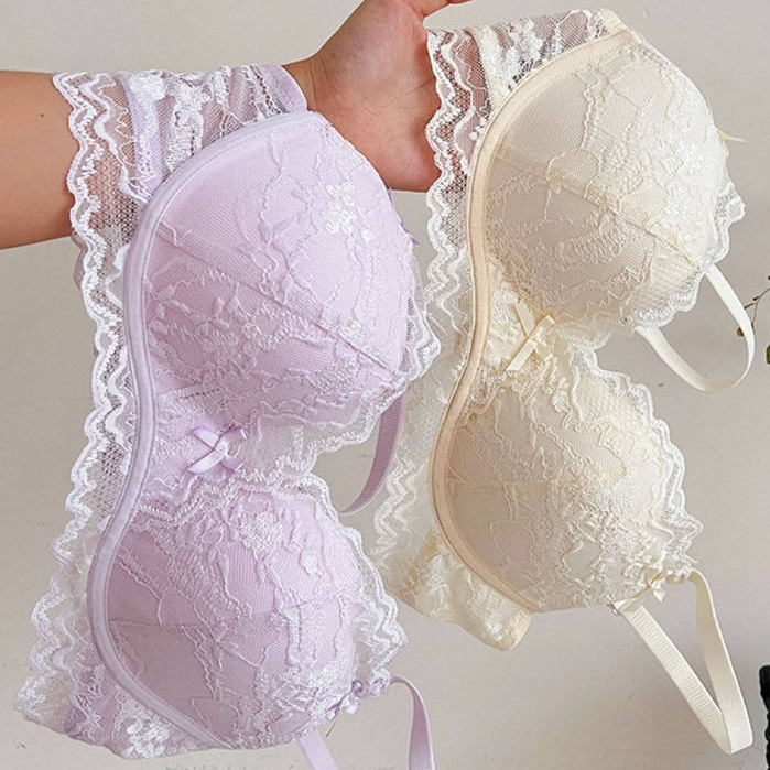 Quần lót ren gợi cảm cho nữ Áo ngực nhỏ nâng ngực không dây