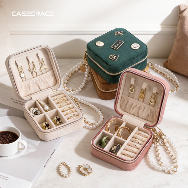 CASEGRACE Di Động Trang Sức Du Lịch Đa Năng Vòng Cổ Bông Tai Nữ Quà Tặng Hộp Bảo Quản Người Tổ Chức