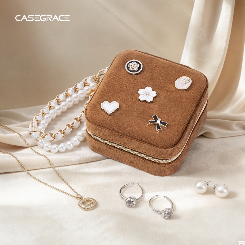 CASEGRACE Di Động Trang Sức Du Lịch Đa Năng Vòng Cổ Bông Tai Nữ Quà Tặng Hộp Bảo Quản Người Tổ Chức