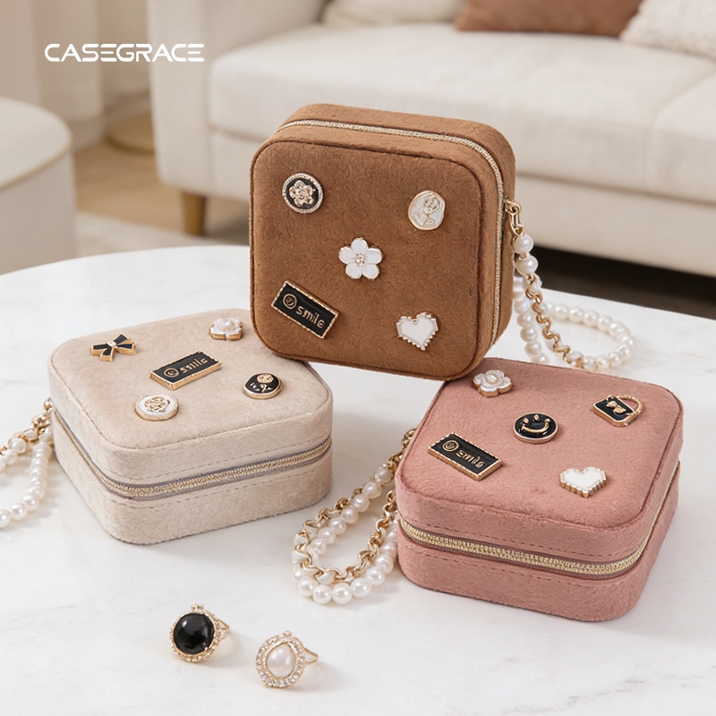 CASEGRACE Di Động Trang Sức Du Lịch Đa Năng Vòng Cổ Bông Tai Nữ Quà Tặng Hộp Bảo Quản Người Tổ Chức