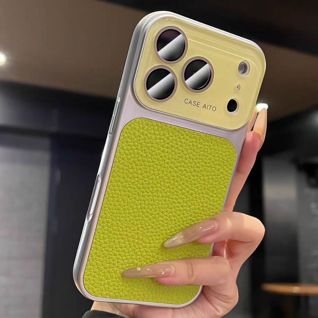 Có vỏ ống kính / vỏ cứng da tương thích với iPhone 13 14 pro max 15 pro max 16 pro max 17 pro max max