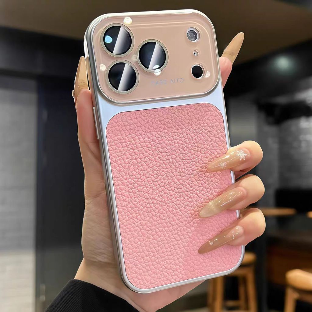 Có vỏ ống kính / vỏ cứng da tương thích với iPhone 13 14 pro max 15 pro max 16 pro max 17 pro max max