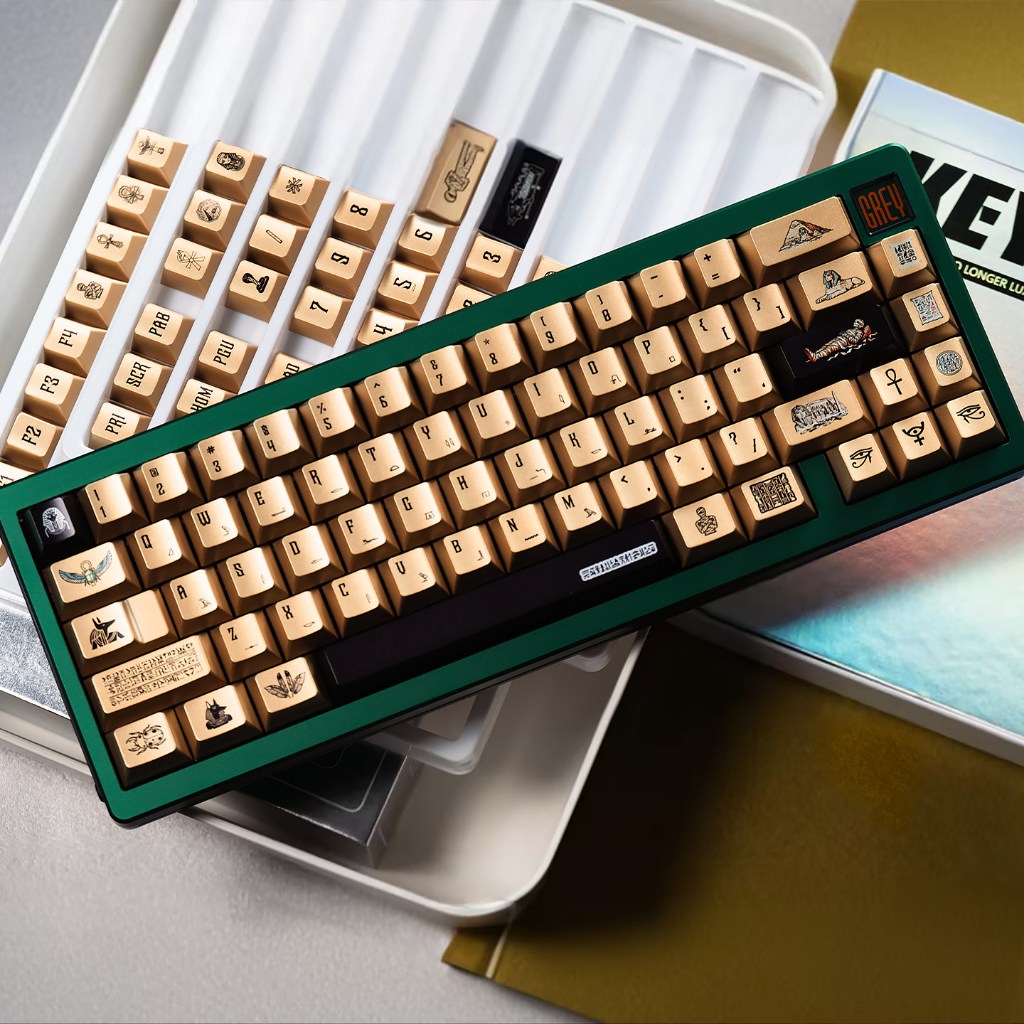 Ai Cập Keycaps Vàng Đen Màu PBT Anh Đào Hồ Sơ Tinh Thần Cảm Giác Trang Trí Bút Tay Cầm Phông Chữ Keycap Bộ Cho Bàn Phím Cơ