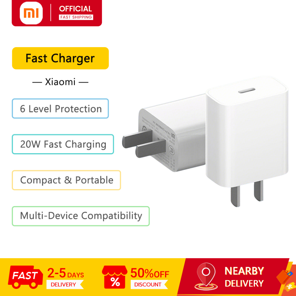 Bộ sạc nhanh Xiaomi 20W Type-C, Sạc nhanh thông minh, Điện áp toàn cầu 100-240V, Tám bảo vệ