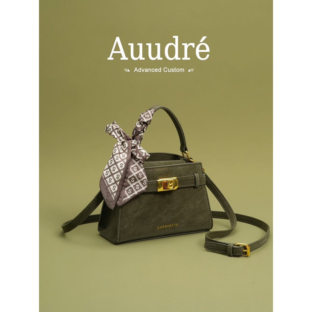 Auudre Premium Texture Retro Niche Túi xách đi lại Túi đeo chéo