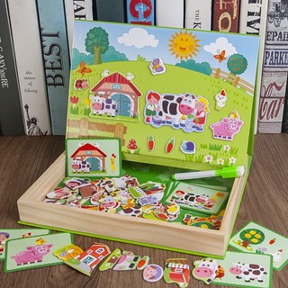 Trẻ em từ tính xếp hình bảng vẽ xếp hình giáo dục sớm não sử dụng nhãn dán từ tính đồ chơi sắt hút cho bé trai và bé gái từ 3-6 tuổi