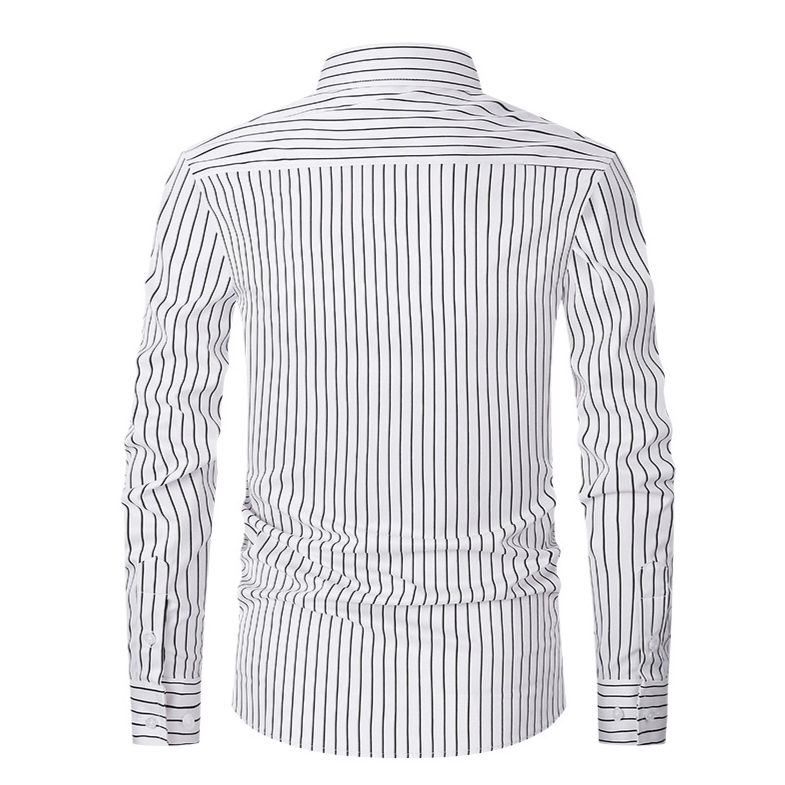 Áo sơ mi sọc Cotton sọc xanh thời trang dành cho nam dài tay công sở Áo sơ mi thông thường màu trắng