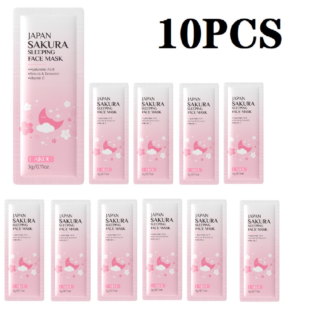 Mặt nạ ngủ LAIKOU - Japan Sakura Sleeping Facial Treatment 3g / 0.11oz (1 / 10 CÁI)