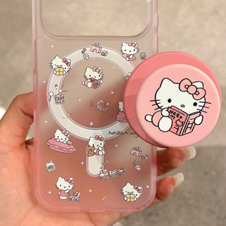 Mèo đọc một mẫu sách Vỏ điện thoại có giá đỡ tương thích với iPhone 11 12 Pro 13 Pro Max 15 Pro Max 14 16 Pro 16 Plus 17 Air 17 Pro 17 Pro Max