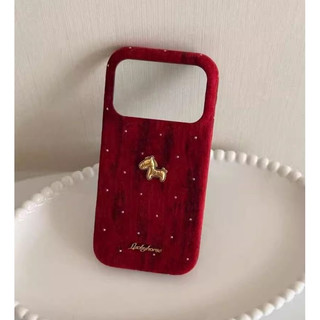 Năm Mới Vải Nhung Đỏ 3D Ngựa Vàng Ốp Lưng Điện Thoại iPhone 17Promax 14 15 16 Pro Max 13 17Pro Chống Sốc Nữ Vỏ Điện Thoại Di Động