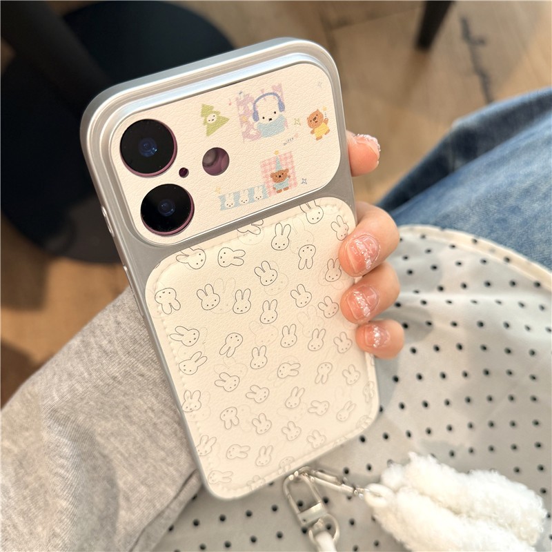 Ốp điện thoại chất liệu PU họa tiết thỏ cho iPhone 17 Pro max 16 Pro max