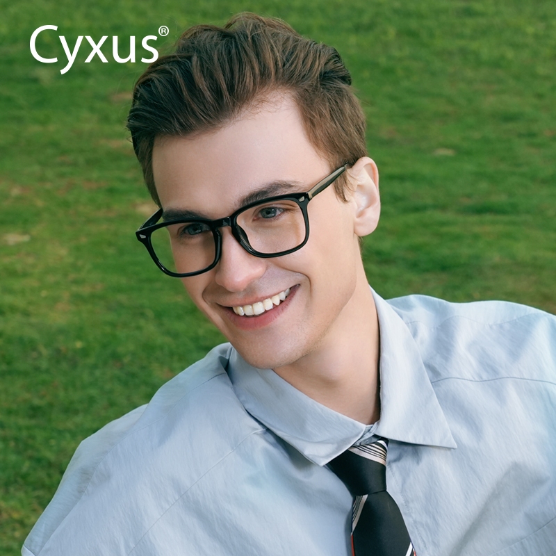 Cyxus  Kính gọng vuông thời trang / Kính chống ánh sáng xanh/ Chất liệu nhẹ / Dành cho cả nam và nữ, bảo vệ mắt hiệu quả khỏi tia UV và ánh sáng xanh phát ra từ máy tính và điện thoại di động 8082