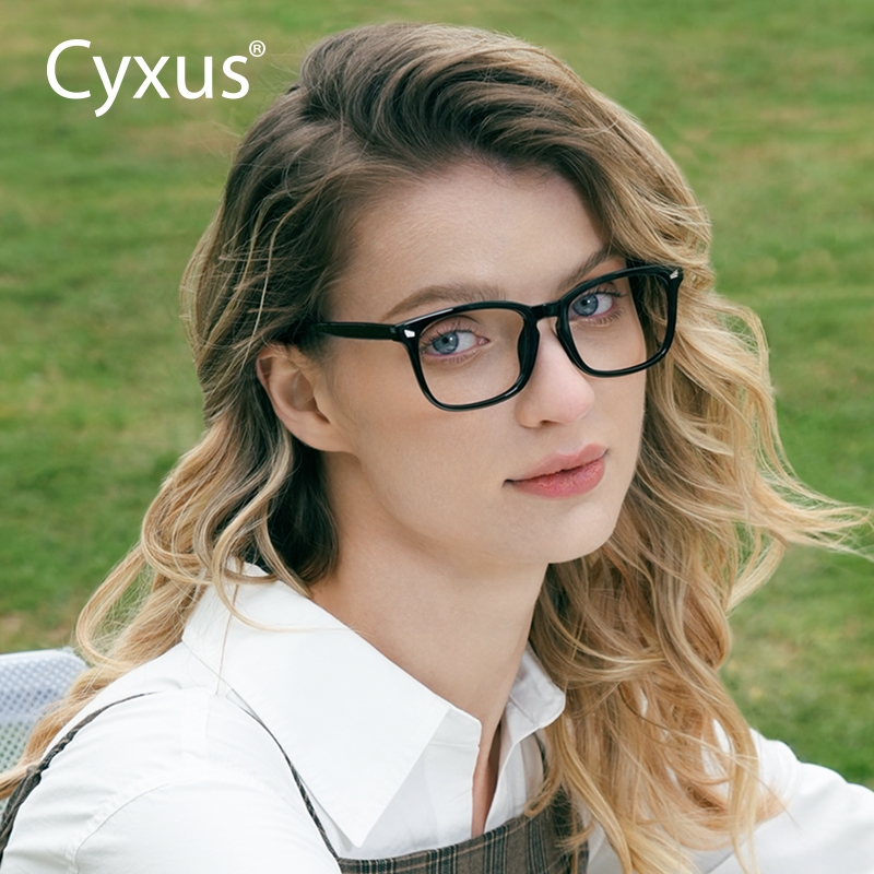 Cyxus  Kính gọng vuông thời trang / Kính chống ánh sáng xanh/ Chất liệu nhẹ / Dành cho cả nam và nữ, bảo vệ mắt hiệu quả khỏi tia UV và ánh sáng xanh phát ra từ máy tính và điện thoại di động 8082