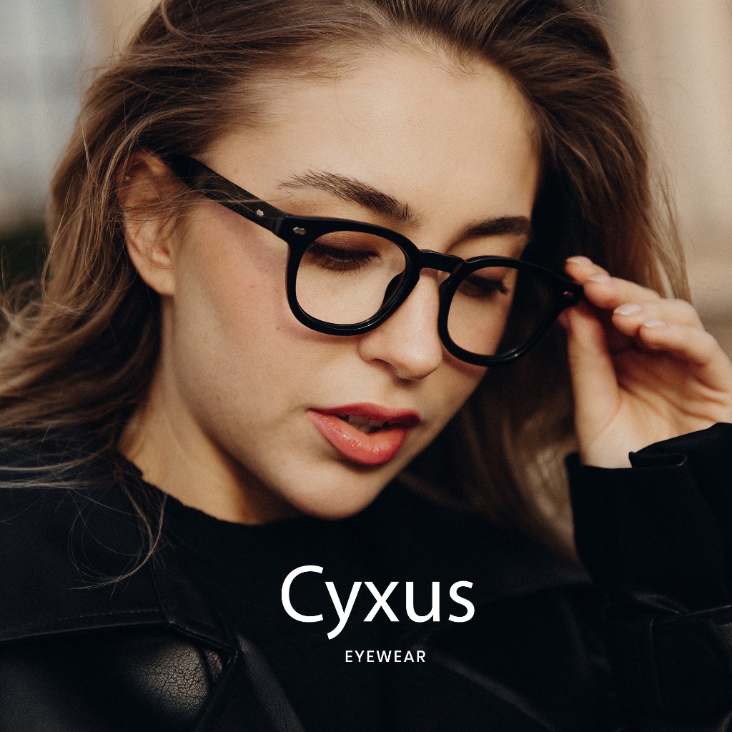 Cyxus Kính Unisex Chống Ánh Sáng Xanh Giảm Mệt Mắt Khung Tròn Vintage Bảo Vệ UV 8155