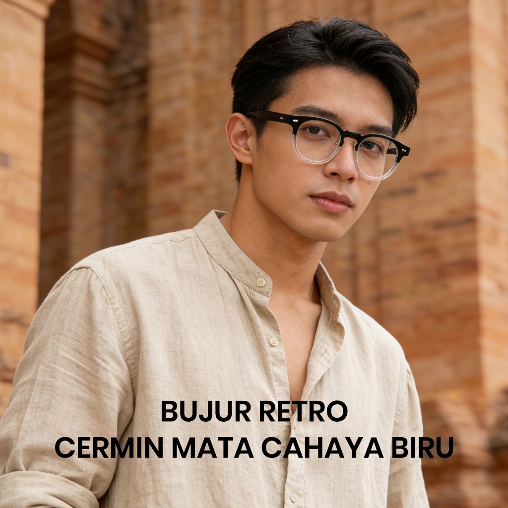 Cyxus Kính Unisex Chống Ánh Sáng Xanh Giảm Mệt Mắt Khung Tròn Vintage Bảo Vệ UV 8155