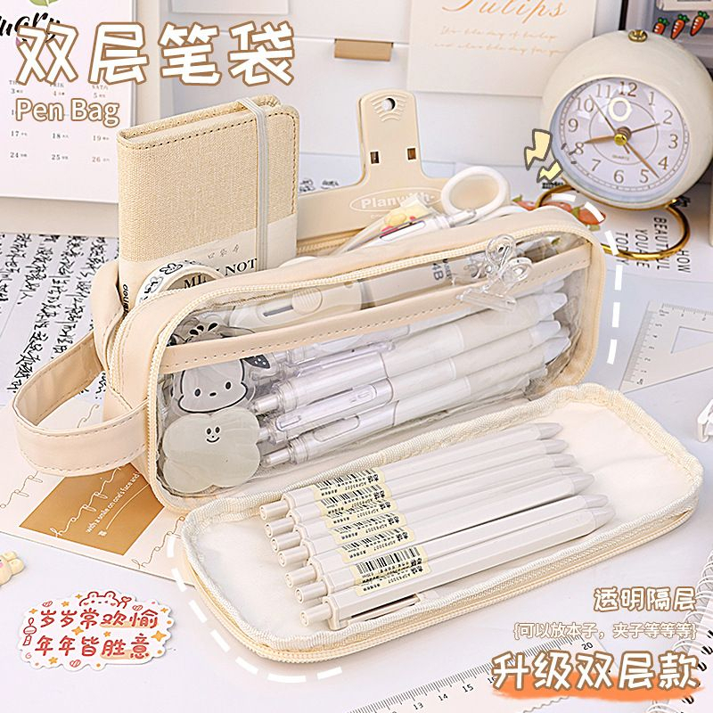 Túi đựng bút , túi vải canvas sức chứa lớn, cặp sách nhỏ gọn nhiều ngăn nhiều màu sắc dễ thương