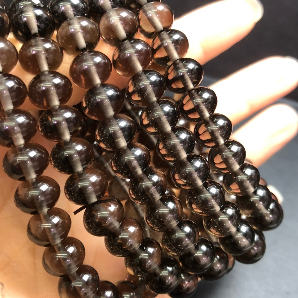 Vòng tay băng obsidian tự nhiên hạt bánh mì - Trang sức may mắn dành cho nữ