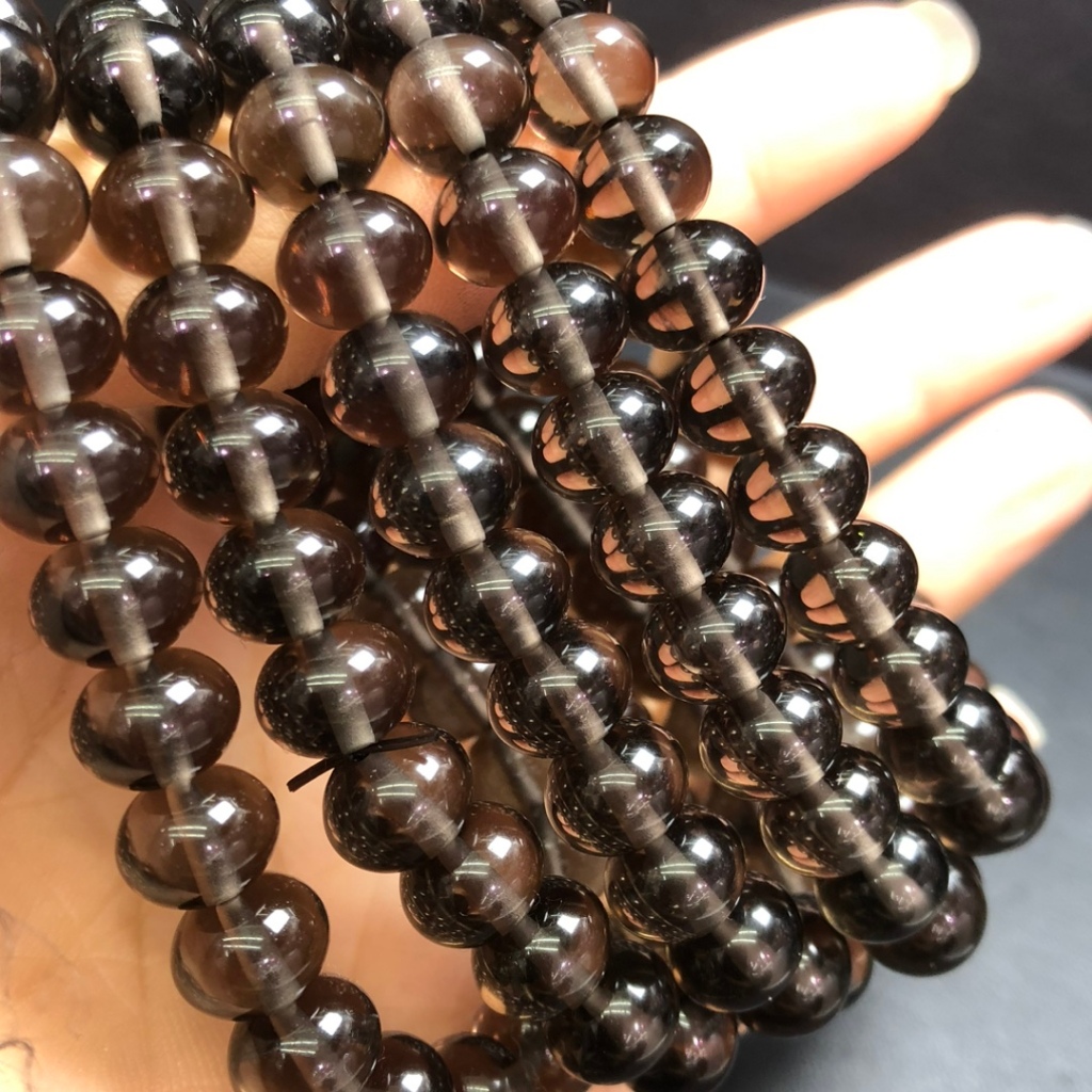 Vòng tay băng obsidian tự nhiên hạt bánh mì - Trang sức may mắn dành cho nữ
