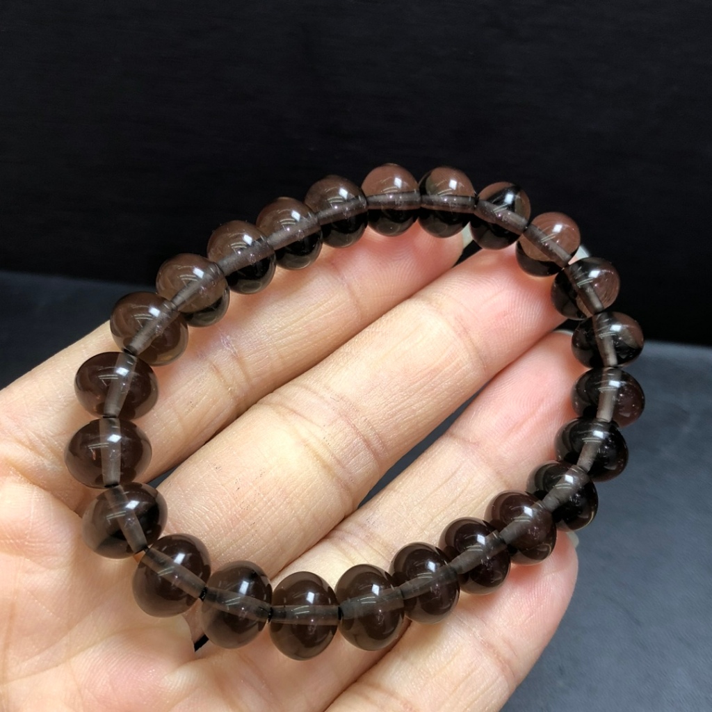 Vòng tay băng obsidian tự nhiên hạt bánh mì - Trang sức may mắn dành cho nữ