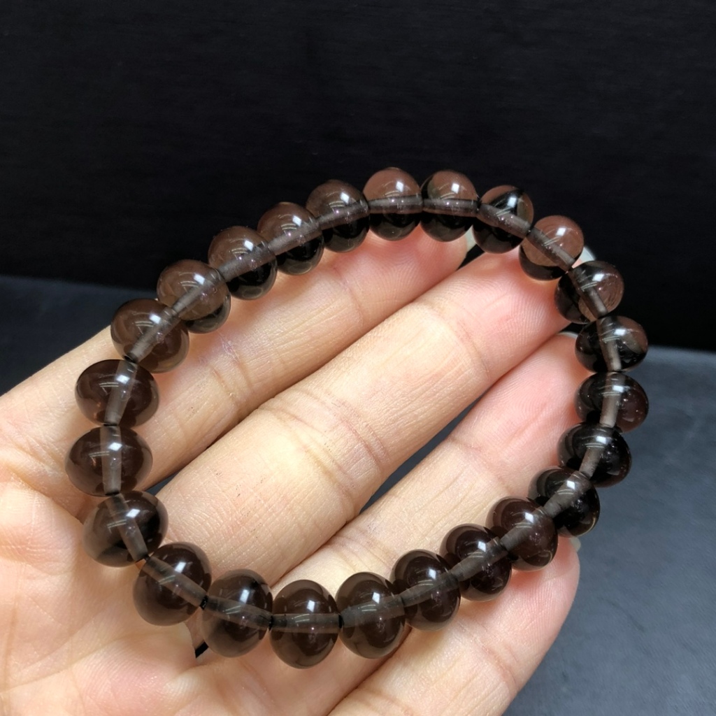 Vòng tay băng obsidian tự nhiên hạt bánh mì - Trang sức may mắn dành cho nữ