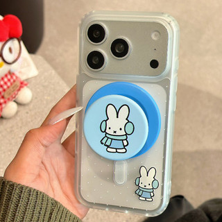 Ốp điện thoại họa tiết thỏ chấm bi có giá đỡ tương thích với iPhone 11 12 Pro 13 Pro Max 15 Pro Max 14 16 Pro 16 Plus 17 Air 17 Pro 17 Pro Max