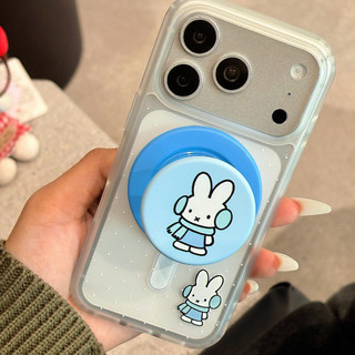 Ốp điện thoại họa tiết thỏ chấm bi có giá đỡ tương thích với iPhone 11 12 Pro 13 Pro Max 15 Pro Max 14 16 Pro 16 Plus 17 Air 17 Pro 17 Pro Max