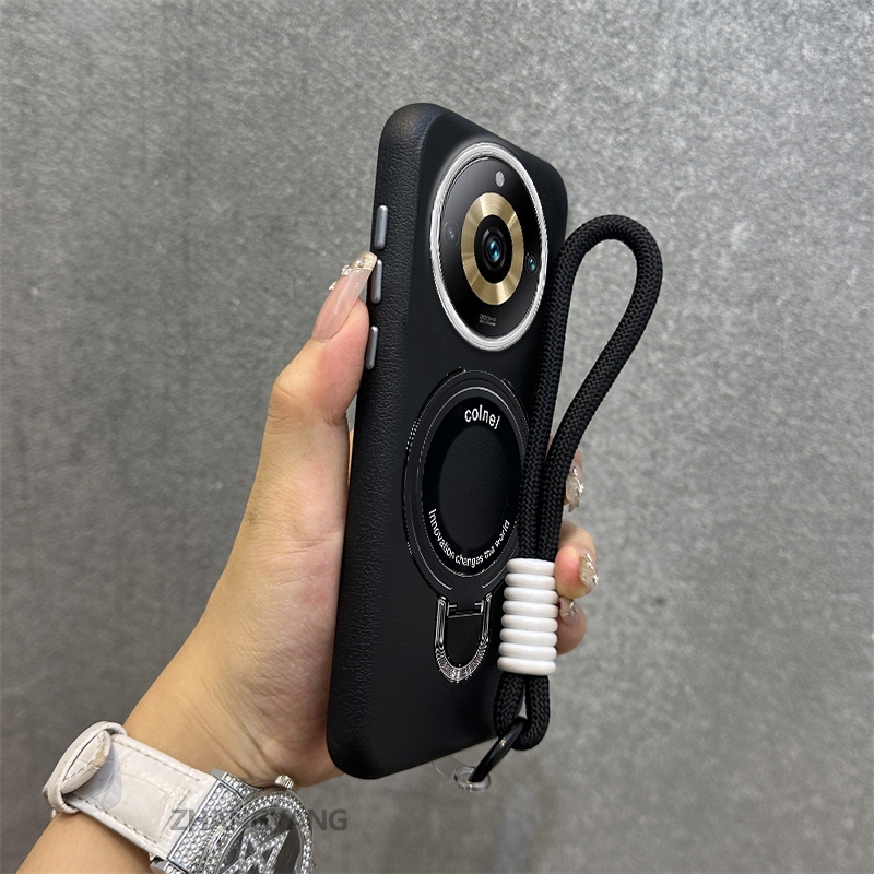 Ốp Lưng Cho realme 11 Pro 5G 11 Pro Plus 5G Vỏ Điện Thoại Họa Tiết Da Màu Cao Cấp Giá Đỡ Điện Thoại Kim Loại Thẩm Mỹ Miễn Phí Và Tinh Tế Dây