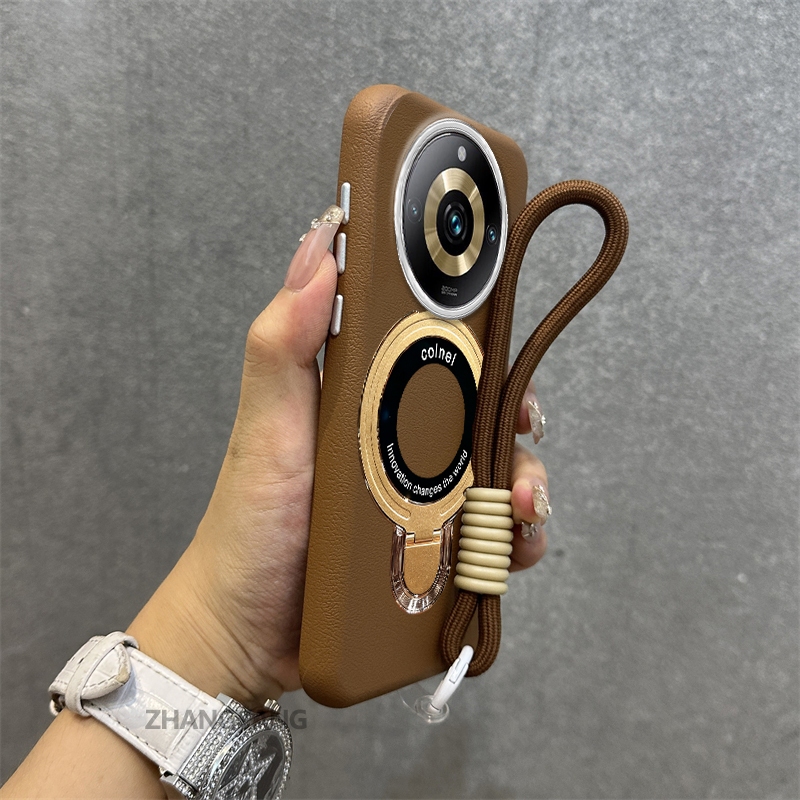 Ốp Lưng Cho realme 11 Pro 5G 11 Pro Plus 5G Vỏ Điện Thoại Họa Tiết Da Màu Cao Cấp Giá Đỡ Điện Thoại Kim Loại Thẩm Mỹ Miễn Phí Và Tinh Tế Dây