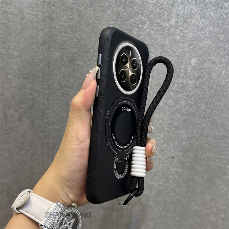 Ốp Lưng Cho realme 12 5G 12x 5G 12 Pro 12 Pro Plus Vỏ Điện Thoại Họa Tiết Da Màu Cao Cấp Giá Đỡ Điện Thoại Kim Loại Thẩm Mỹ Miễn Phí Và Tinh Tế Dây