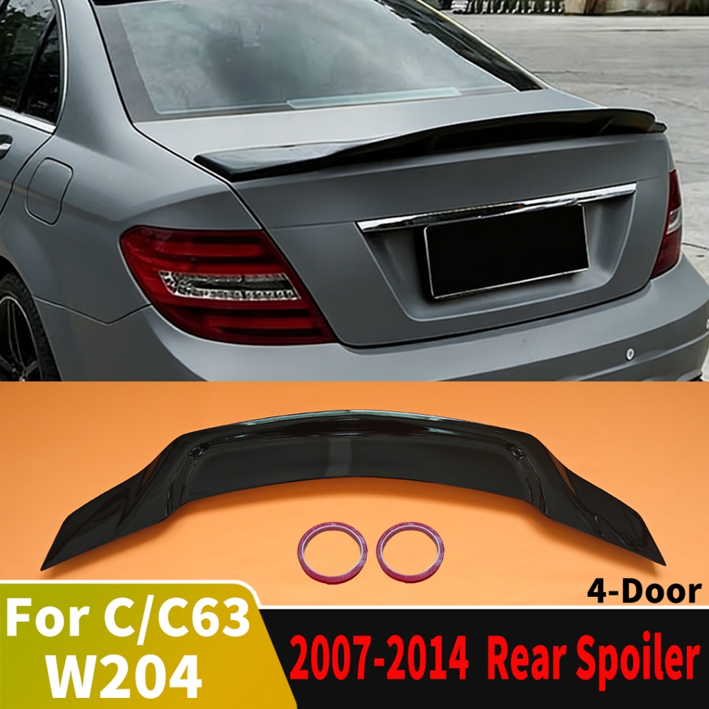 Sport R Phong Cách Phía Sau Cánh Gió Cánh Gió Chắn Gió Cho Xe Mercedes W204 Benz C Hoặc C63 4 Cửa Sedan 2007 2008 2009 2010 2011 2012 2013 2014 Điều Chỉnh Phụ Kiện Bộ Chia