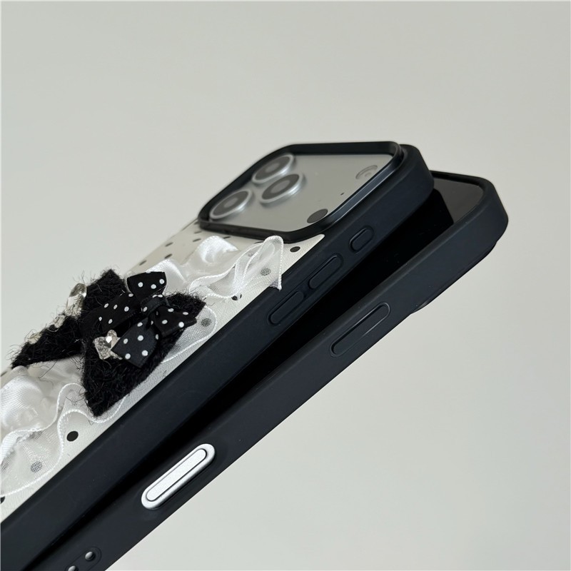 IPhone 17 Pro Max 16 pro max Dot-pattern dây đeo cổ tay họa tiết Vỏ điện thoại chất liệu PU