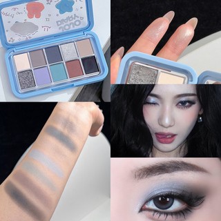 Bảng phấn mắt 10 màu JOJO DIARY - Matte Pearlescent Natural Độ bão hòa thấp Earth Brown Tone để trang điểm mắt hàng ngày JJ324