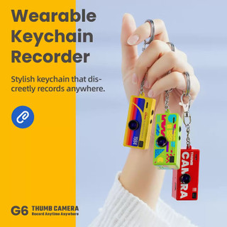 G6 Mini Retro Thumb Keychain Camera 1080P HD 0,96 'Inch Máy quay ảnh kỹ thuật số Hỗ trợ thẻ TF Máy ghi video với đèn pin