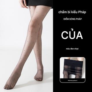 Vớ chấm bi nữ T-Crotch lụa chống móc, trong suốt