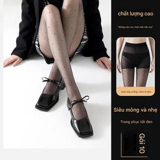 Vớ chấm bi nữ T-Crotch lụa chống móc, trong suốt