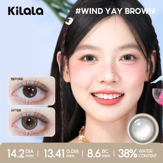 Kính áp tròng Kilala màu đen ChestnutMilkBrown/Wind Yay Brown/Mist Brown/Wild Fruit Brown lens cận 6 tháng DIA 14.2mm có độ (0-7) 1 cặp.