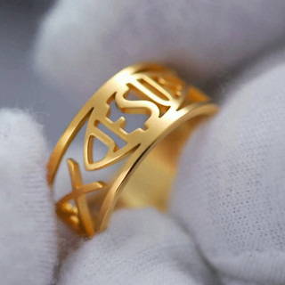 Nhẫn Bùa Hộ Mệnh Chủ Đề Skyrim Với Hình Ảnh Chúa Giêsu, Làm Từ Thép Không Gỉ