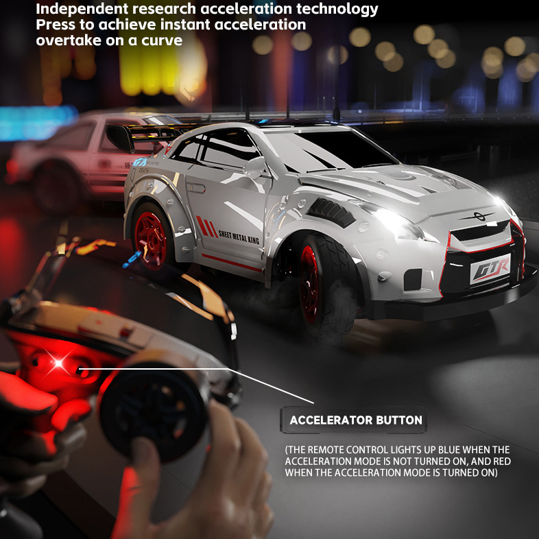 1: 64 Mini GTR RC Drift Car 2.4GHz Máy Tính Để Bàn Điều Khiển Từ Xa Đua Xe Đồ Chơi Xe Có Điều Khiển Ánh Sáng & Tốc Độ