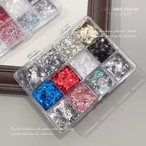 Phụ kiện làm móng tay Mini Star Sequins Phụ kiện làm móng tay Laser Nhấp nháy Bướm Champagne Hỗn hợp trang trí móng tay phẳng